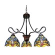 Chloe Lighting Sunniva Dragonfly 3-Light Glass Chandelier in Multi-Color