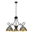 Chloe Lighting Sunniva Dragonfly 3-Light Glass Chandelier in Multi-Color