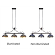 Chloe Lighting Sunniva Dragonfly 3-Light Glass Island Pendant in Multi-Color