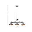 Chloe Lighting Sunniva Dragonfly 3-Light Glass Island Pendant in Multi-Color