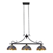 Chloe Lighting Sunniva Dragonfly 3-Light Glass Island Pendant in Multi-Color