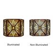 Chloe Lighting Innes 3-Piece Folding Glass Fireplace Screen in Multi-Color