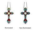 Chloe Lighting Cross Victorian Glass/Copper Window Panel in Multi-Color