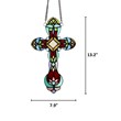 Chloe Lighting Cross Victorian Glass/Copper Window Panel in Multi-Color