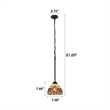 Chloe Lighting Serenity Victorian 1-Light Glass Mini Pendant in Multi-Color