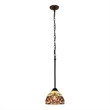 Chloe Lighting Serenity Victorian 1-Light Glass Mini Pendant in Multi-Color