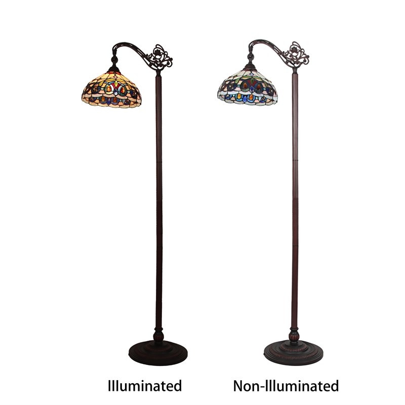 Chloe Lighting Serenity Victorian 1-Light Metal Reading Floor Lamp in Bronze