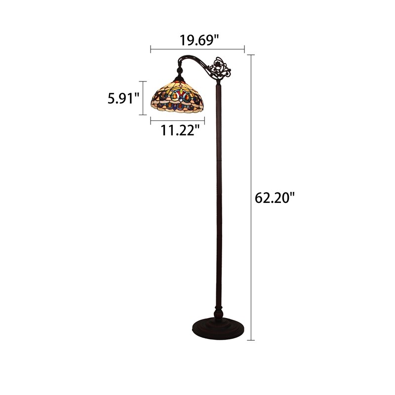 Chloe Lighting Serenity Victorian 1-Light Metal Reading Floor Lamp in Bronze