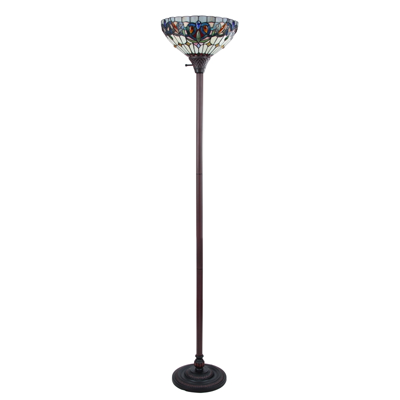 Chloe Lighting Serenity Victorian 1-Light Metal Torchiere Lamp in Dark Bronze