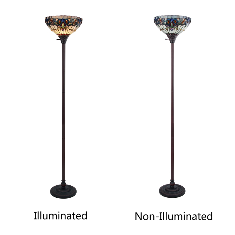 Chloe Lighting Serenity Victorian 1-Light Metal Torchiere Lamp in Dark Bronze