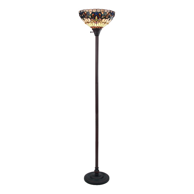 Chloe Lighting Serenity Victorian 1-Light Metal Torchiere Lamp in Dark Bronze