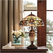 Chloe Lighting Serenity Victorian 3-Light Glass Table Lamp in Multi-Color