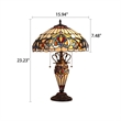 Chloe Lighting Serenity Victorian 3-Light Glass Table Lamp in Multi-Color