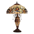 Chloe Lighting Serenity Victorian 3-Light Glass Table Lamp in Multi-Color