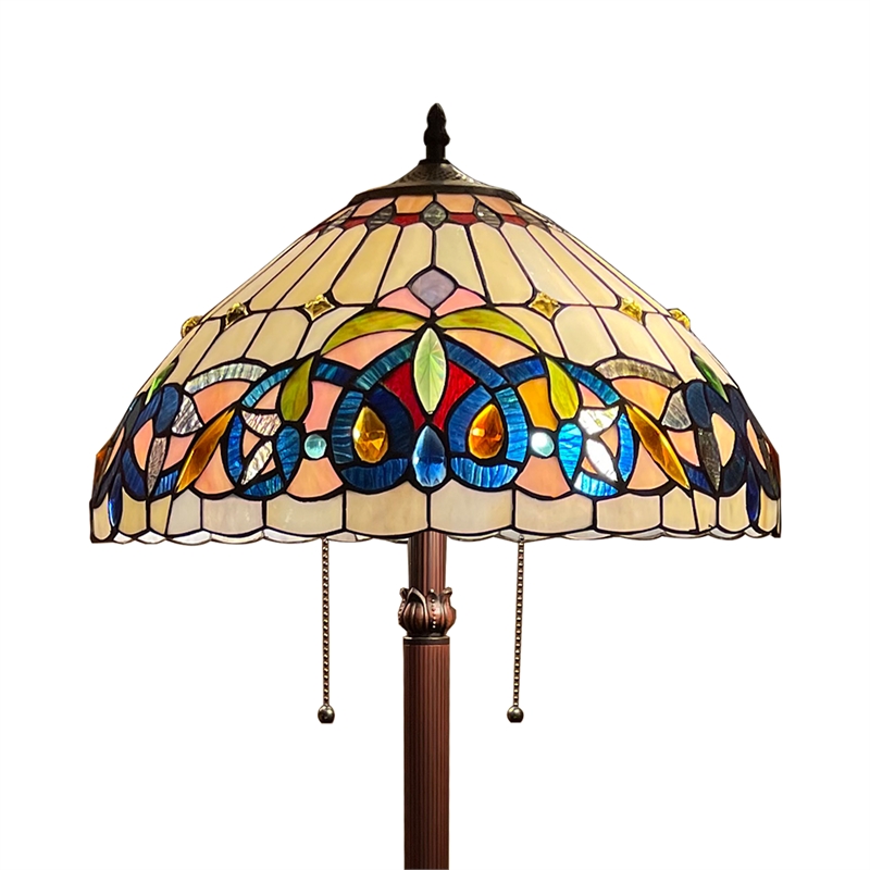 Chloe Lighting Serenity Victorian 2-Light Metal Floor Lamp in Dark Bronze
