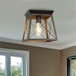 Chloe Lighting Farmhouse 1-Light Metal Ceiling Flush Fixture in Bronze/Gold