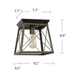 Chloe Lighting Farmhouse 1-Light Metal Ceiling Flush Fixture in Bronze/Gold