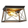 Chloe Lighting Farmhouse 2-Light Metal Ceiling Flush Fixture in Bronze/Gold