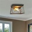 Chloe Lighting Farmhouse 2-Light Metal Ceiling Flush Fixture in Bronze/Gold