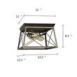 Chloe Lighting Farmhouse 2-Light Metal Ceiling Flush Fixture in Bronze/Gold