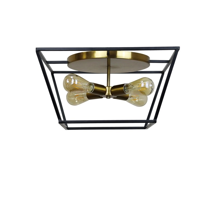Chloe Lighting Farmhouse 4-Light Metal Ceiling Flush Fixture in Bronze/Gold