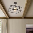 Chloe Lighting Nolan 2-Light Square Metal Semi Flush Ceiling Pendant in Bronze