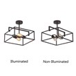 Chloe Lighting Nolan 2-Light Square Metal Semi Flush Ceiling Pendant in Bronze