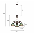 Chloe Lighting Liaison 3-Light Victorian Glass Mini Chandelier in Multi-Color