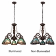 Chloe Lighting Liaison 5-Light Victorian Glass Large Chandelier in Multi-Color