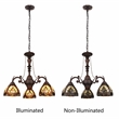 Chloe Lighting Liaison 3-Light Victorian Glass Chandelier in Multi-Color