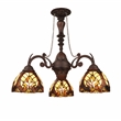 Chloe Lighting Liaison 3-Light Victorian Glass Chandelier in Multi-Color