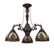 Chloe Lighting Liaison 3-Light Victorian Glass Chandelier in Multi-Color