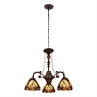 Chloe Lighting Liaison 3-Light Victorian Glass Chandelier in Multi-Color