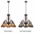 Chloe Lighting Liaison 5-Light Victorian Glass Chandelier in Multi-Color