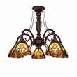 Chloe Lighting Liaison 5-Light Victorian Glass Chandelier in Multi-Color
