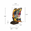 Chloe Lighting Jacy 1-Light Butterfly Glass Accent Table Lamp in Multi-Color