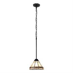 Chloe Lighting Belle 1-Light Glass Mini Pendant Ceiling Fixture in Multi-Color