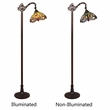 Chloe Lighting Anisoptera Purity 1-Light Glass Reading Floor Lamp in Multi-Color