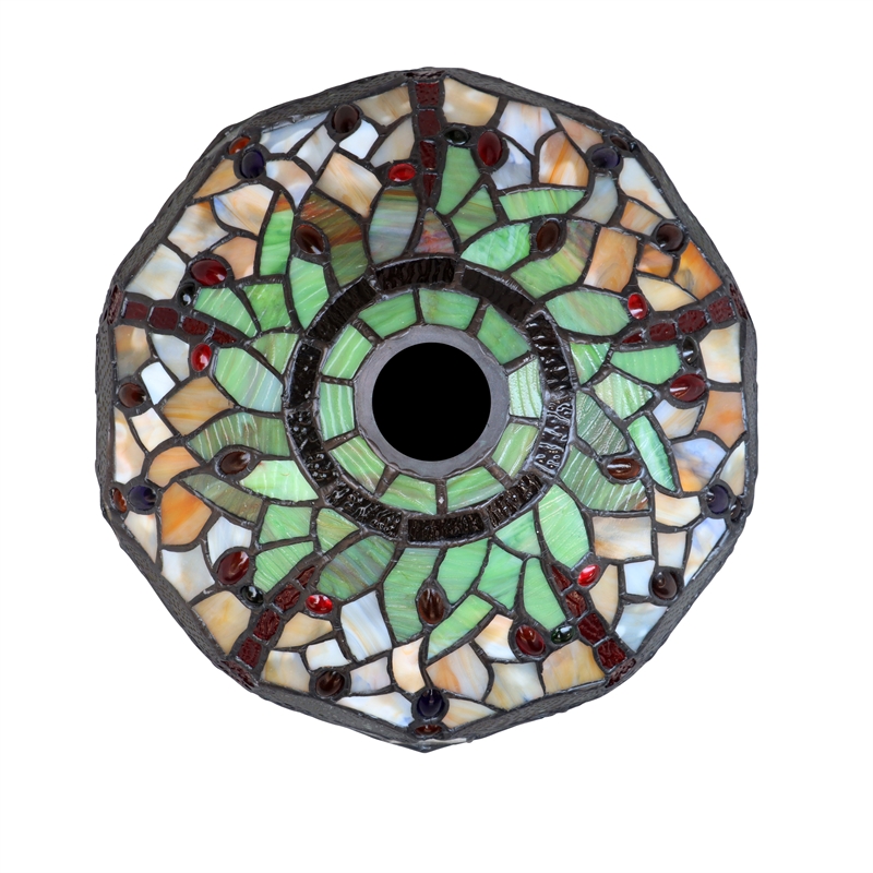 Chloe Lighting Anisoptera Purity 1-Light Glass Reading Floor Lamp in Multi-Color