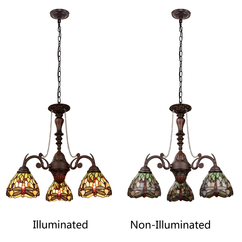 Chloe Lighting Anisoptera Purity 3-Light Glass Mini Chandelier in Multi-Color