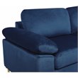 Devion Furniture Modern Velvet Sectional Sofa in Blue/Gold legs