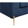 Devion Furniture Modern Velvet Sectional Sofa in Blue/Gold legs
