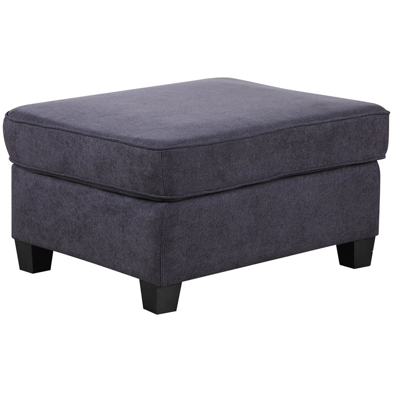 Devion Furniture Woven Fabric U-Shaped Sectional Sofa in Dark Gray