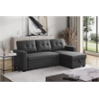 Devion Furniture Polyester Fabric Reversible Sleeper Sectional Sofa-Dark Gray