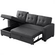 Devion Furniture Polyester Fabric Reversible Sleeper Sectional Sofa-Dark Gray