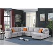 Devion Furniture Polyester Fabric U-Shaped Sectional Sofa in Light Gray