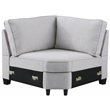 Devion Furniture Polyester Fabric U-Shaped Sectional Sofa in Light Gray