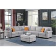 Devion Furniture Polyester Fabric U-Shaped Sectional Sofa in Light Gray