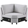 Devion Furniture Polyester Fabric U-Shaped Sectional Sofa in Light Gray