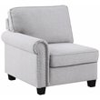 Devion Furniture Polyester Fabric U-Shaped Sectional Sofa in Light Gray